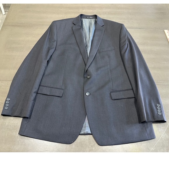 Calvin Klein Other - Calvin Klein Mens Charcoal Gray 100% Wool 2 Button Blazer Suit Jacket 48L